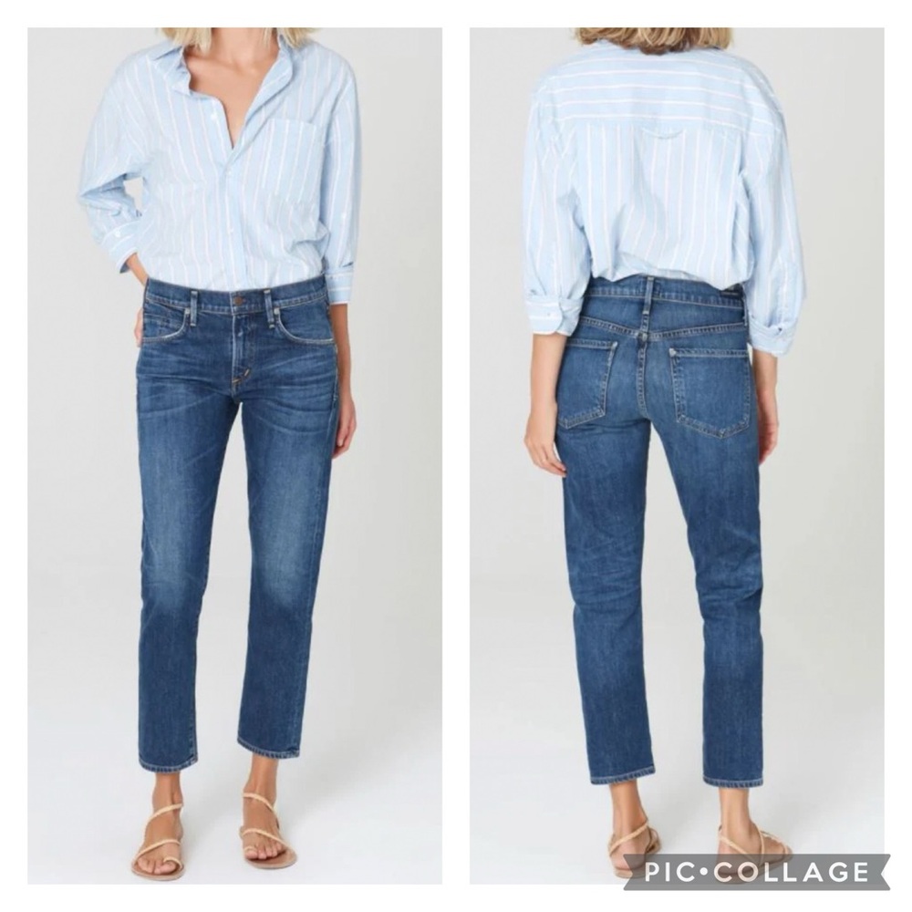 EUC Citizens of Humanity Elsa Mid Rise Slim Fit Crop  Jeans in New Moon